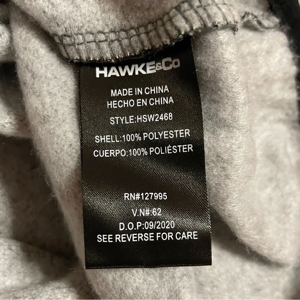 Hawke & Co Gray & Black Fleece Lined Snap Neck Pullover Sweater